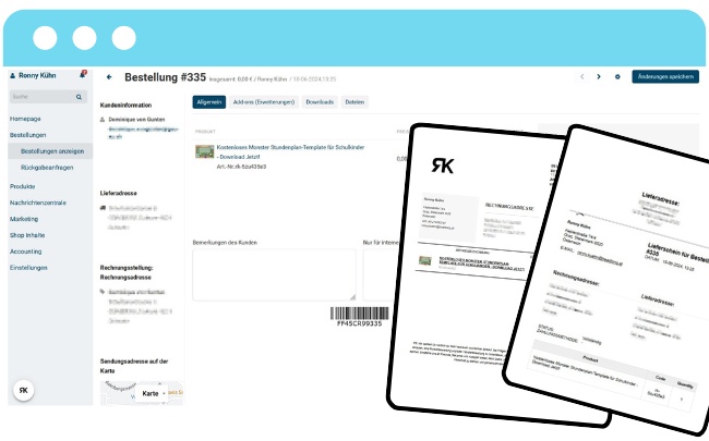Du benötigst automatische Lieferscheine oder Rechnungen? Diese Funktion ist in deinem Online-Shop kostenlos integriert.